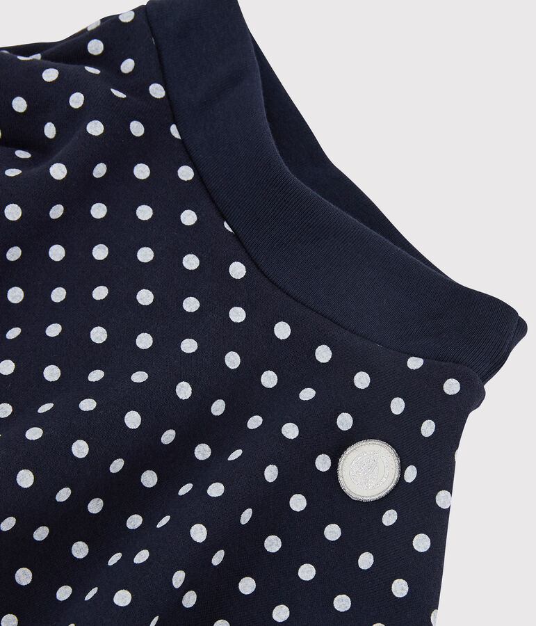 Jupe en molleton enfant fille bleu SMOKING/blanc MARSHMALLOW