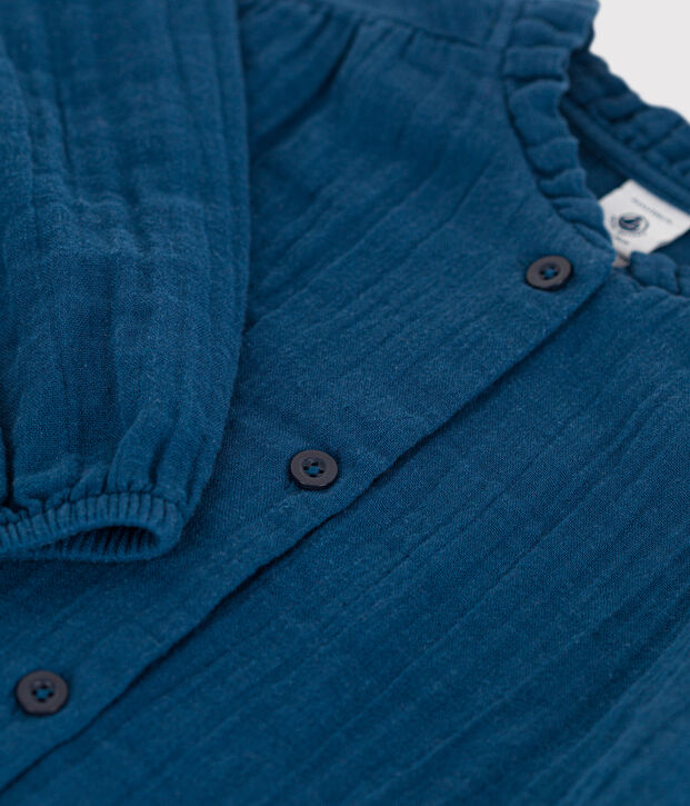 Blouse in biokatoenen materiaal voor meisjes blauw