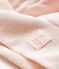 Bonnet naissance bébé en velours rose FLEUR