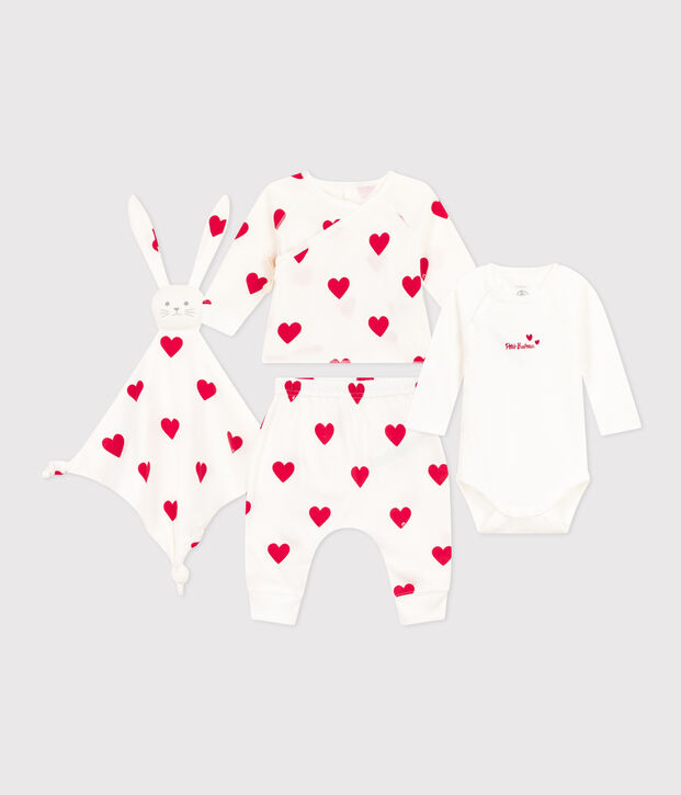 Coffret cadeau naissance c&oelig;ur multicouleur