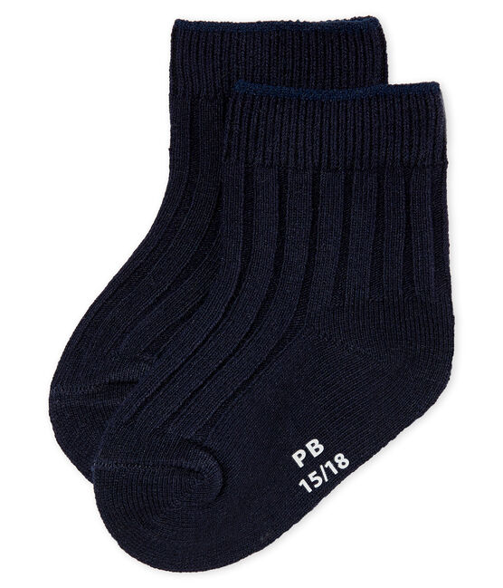 Uniseks geribde babysokken blauw SMOKING