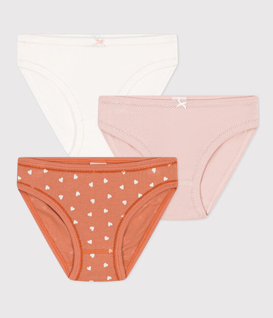 Set van 3 katoenen meisjesslips met hartjes variante 1