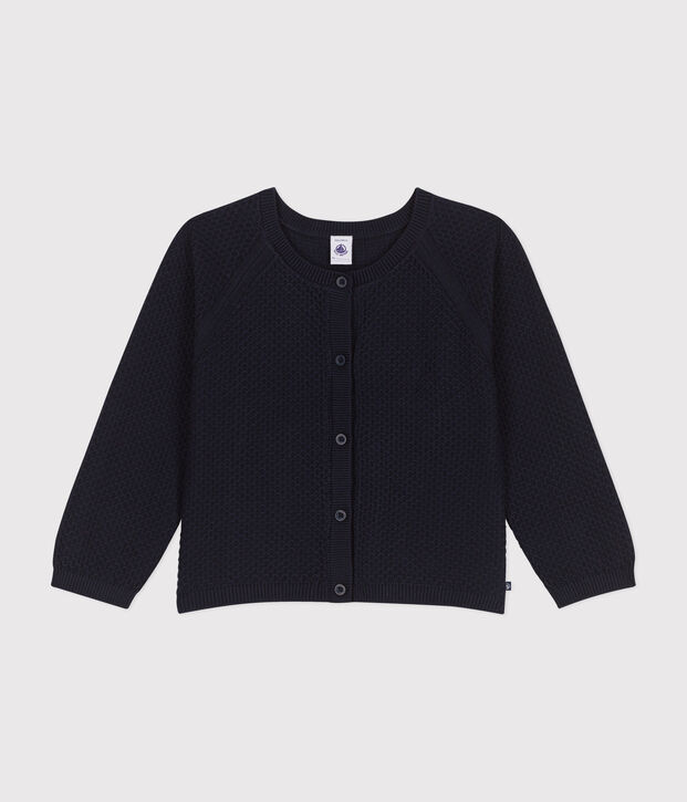 Cardigan en coton enfant fille bleu marine
