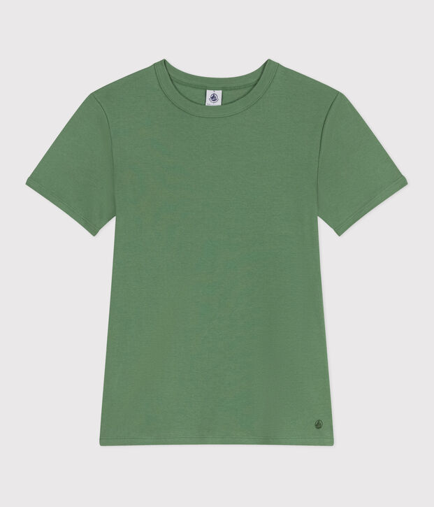 Effen katoenen T-shirt L'Iconique voor dames groen