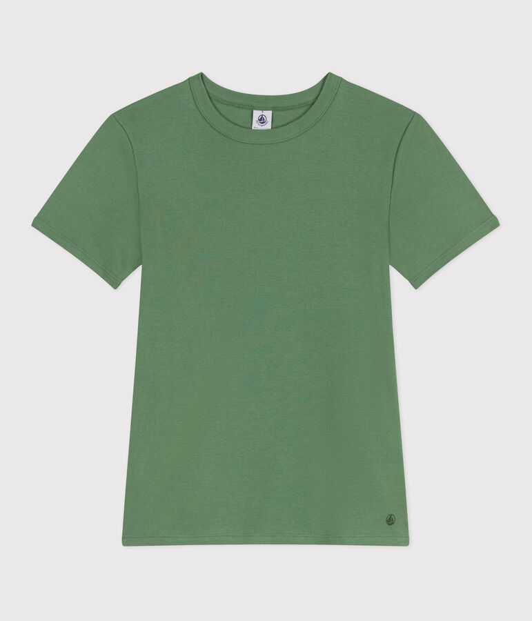 Effen katoenen T-shirt L'Iconique voor dames groen