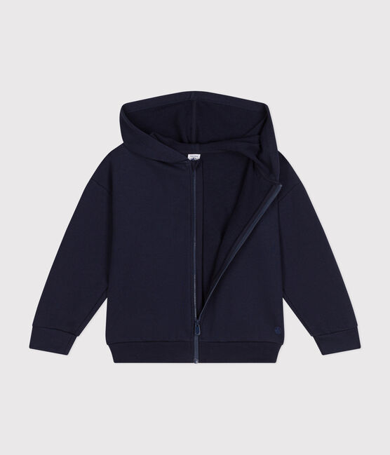 Fleece sweatshirt met rits en capuchon voor meisjes blauw SMOKING