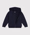 Fleece sweatshirt met rits en capuchon voor meisjes blauw SMOKING