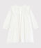 Jurk met lange mouwen babymeisje wit MARSHMALLOW/grijs ARGENT