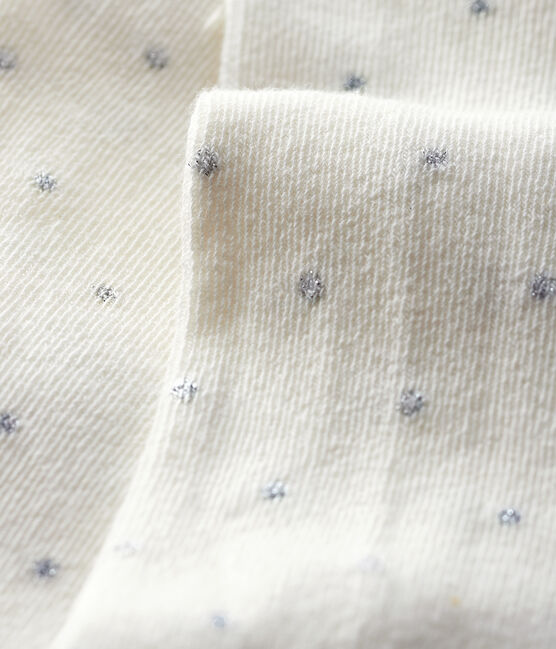 Maillot met stippen baby meisje wit MARSHMALLOW/grijs ARGENT