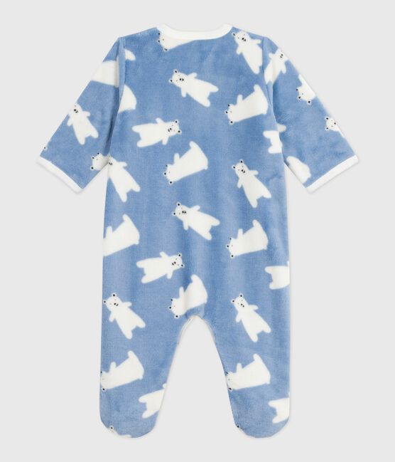 Overpyama in fleece voor de winter met beertjesmotief voor baby's BEACH/ MILK