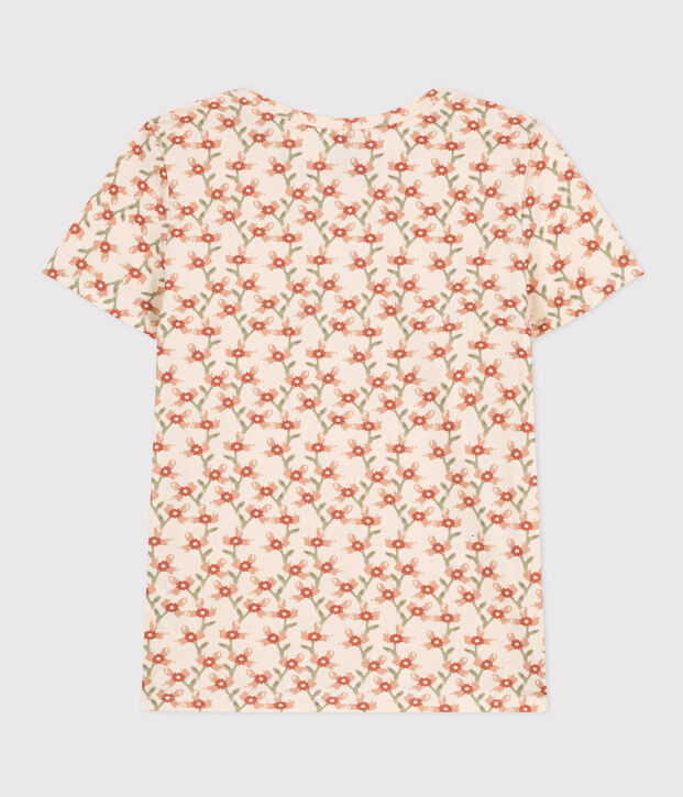 LE DROIT, katoenen T-shirt voor dames met ronde hals ecru/multicouleur