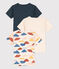 Set van 3 katoenen T-shirt met korte mouwen voor kleine meisjes /jongens variante 1