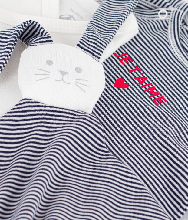 Babygeschenkset met gestreepte katoenen items multicouleur
