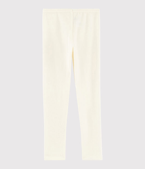 Legging uni petite fille/petit garçon en laine et coton gris ECRU