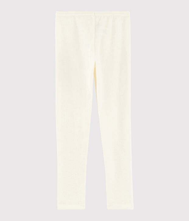 Effen legging kind van wol en katoen beige