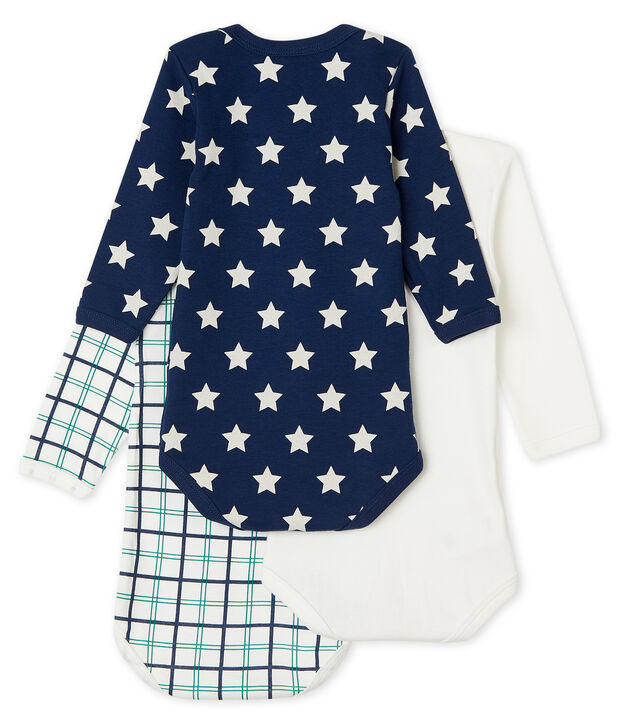 Trio de bodies manches longues b&eacute;b&eacute; gar&ccedil;on multicouleur