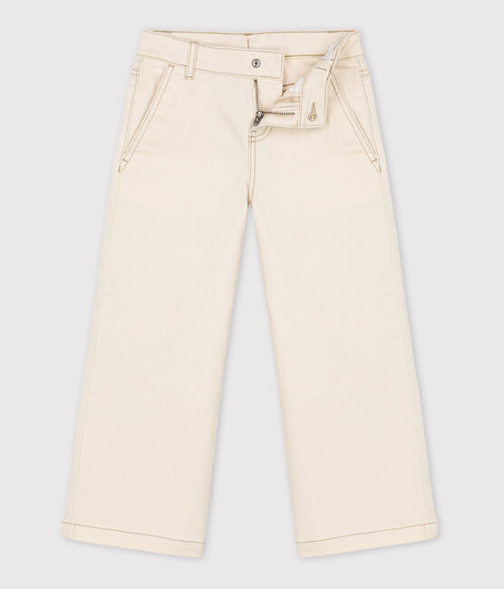 Flared broek in denim voor meisjes ecru AVALANCHE