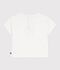 Katoenen baby-T-shirt met korte mouwen en meeuwmotiefje wit