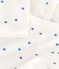Katoenen overslagbody met lange mouwen voor baby's wit MARSHMALLOW/blauw ALASKA