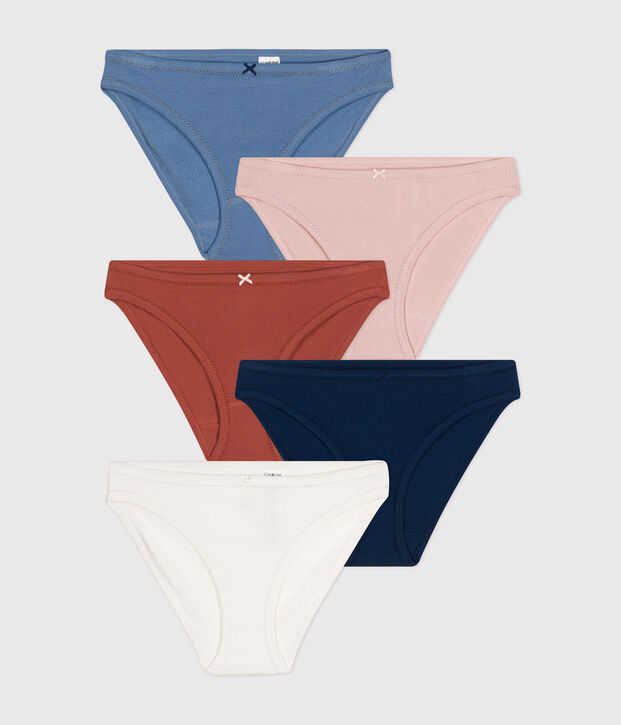 Lot de 5 culottes en coton femme multicouleur