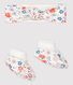 Set haarband en slofjes met bloemenprint voor babymeisjes van biologisch katoen