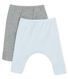 Lot de deux leggings bébé mixte en côte 1x1 grattée unie