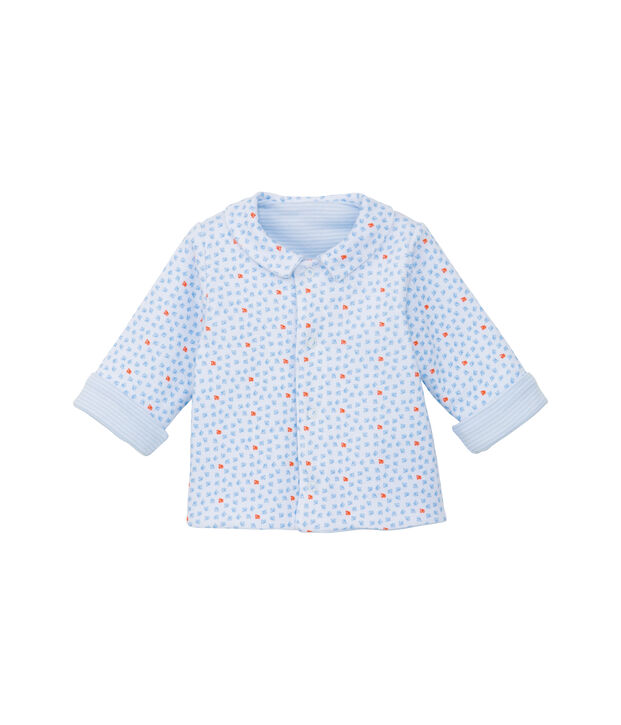 Omkeerbaar gewatteerd uniseks babyvestje met milleraies-strepen - Vorige collectie blauw/wit