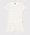 Pyjama short enfant en coton ajouré imprimé fleurs blanc MARSHMALLOW/blanc MULTICO