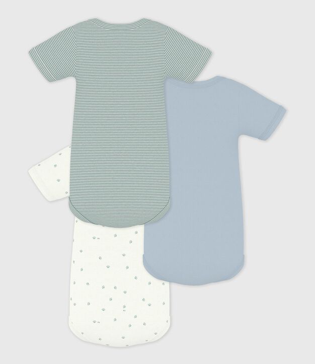 Setje van katoenen body's met korte mouwen en print multicouleur