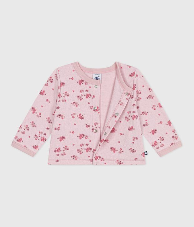 Cardigan b&eacute;b&eacute; en coton, imprim&eacute; &agrave; fleurs rose/multicouleur