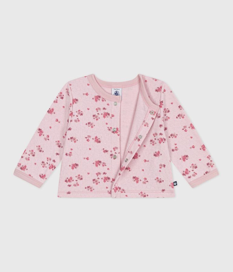 Katoenen babyvestje met bloemenprint roze/multicouleur