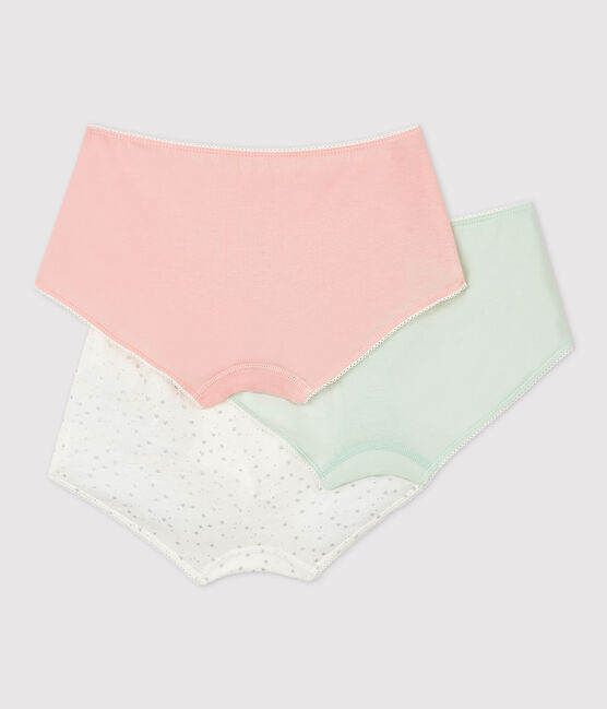Lot de 3 shorties imprimé paillettes fille en coton biologique et élasthanne variante 1