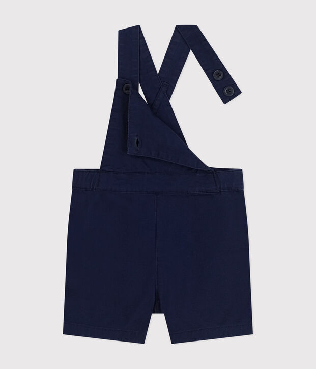 Salopette courte en serge b&eacute;b&eacute; bleu fonc&eacute;