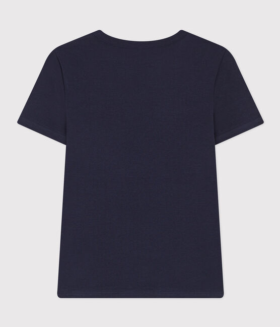 L'ICONIQUE, dames-T-shirt met ronde hals in katoen blauw SMOKING