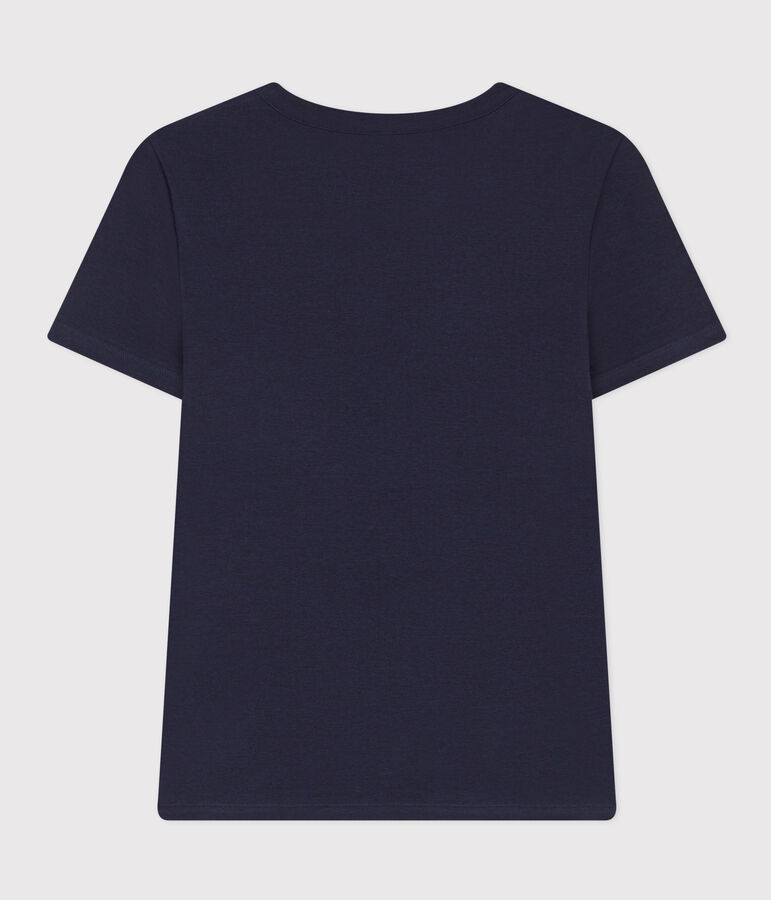 L'ICONIQUE, dames-T-shirt met ronde hals in katoen blauw