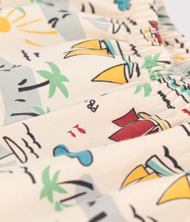 Broek van jerseystof met print voor baby's ecru/multicouleur