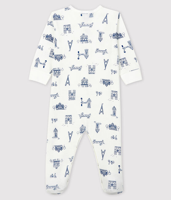 Dors-bien Paris bébé en côte blanc MARSHMALLOW/bleu MAJOR