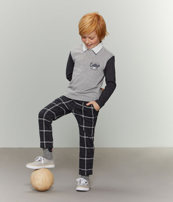 Polo rugby enfant garçon gris SUBWAY/noir CITY