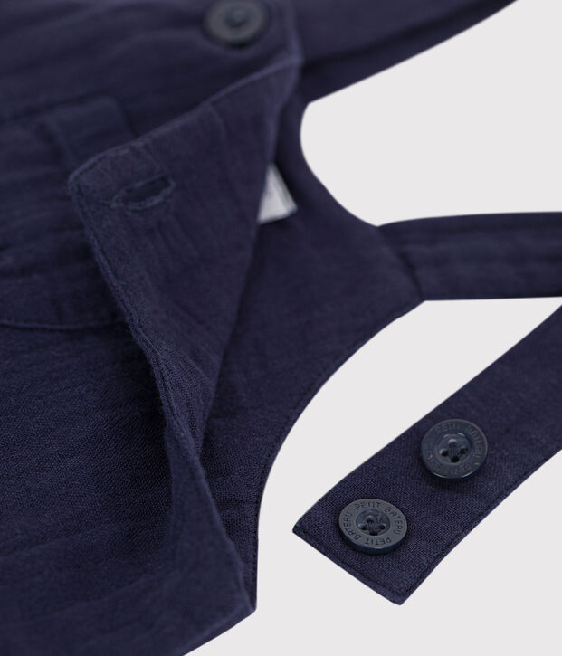 Effen salopette met korte pijpen van luchtig katoen voor baby's SMOKING