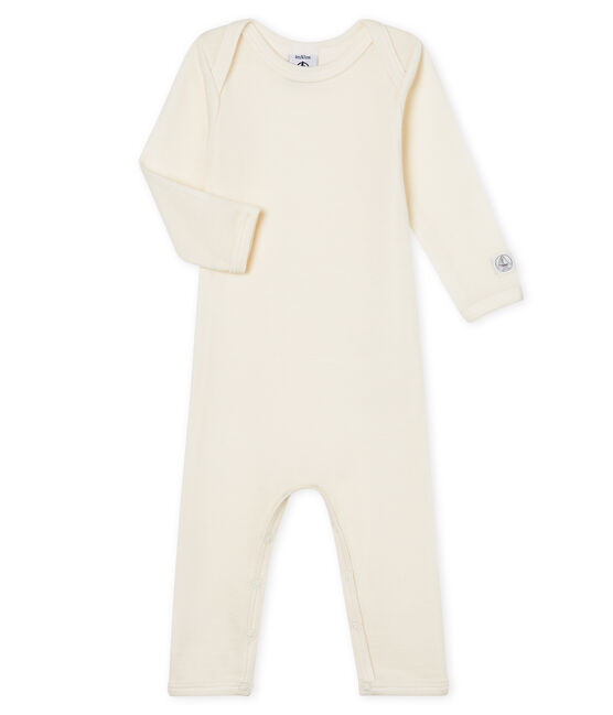 Body jambes longues bébé en laine et coton ECRU CN