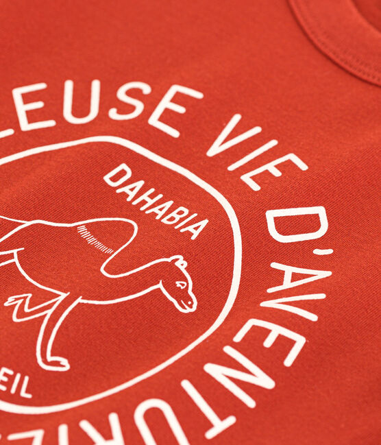 Katoenen T-shirt met korte mouwen voor jongens rood HARISSA