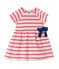 Robe bébé fille rayée wit LAIT/roze PEONY