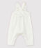 Salopette blanche bébé en tubique en coton biologique blanc MARSHMALLOW