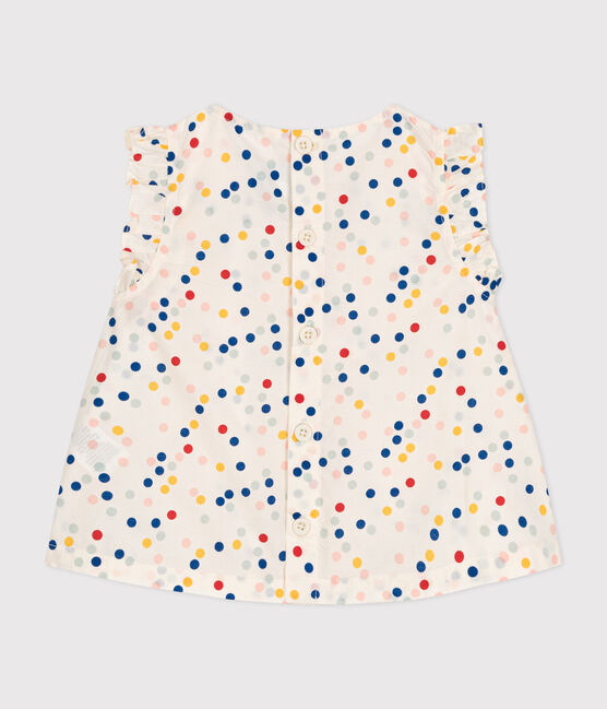 Blouse sans manche en popeline bébé blanc MARSHMALLOW/blanc MULTICO