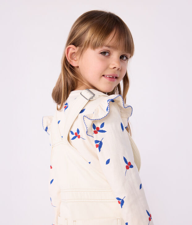 Katoenen T-shirt met lange mouwen en print voor kinderen ecru/multicouleur