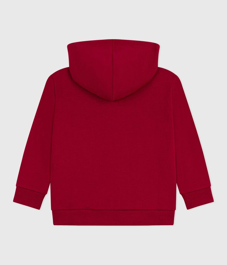 Effen katoenen sweatshirt met rits voor kinderen rood