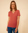 L'Iconique, effen katoenen T-shirt voor dames bruin FAMEUX