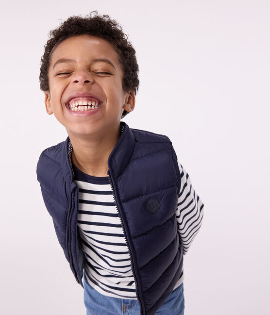 Gewatteerd mouwloos donsjack voor kinderen blauw SMOKING