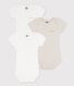 Lot de 3 bodies manches courtes en coton