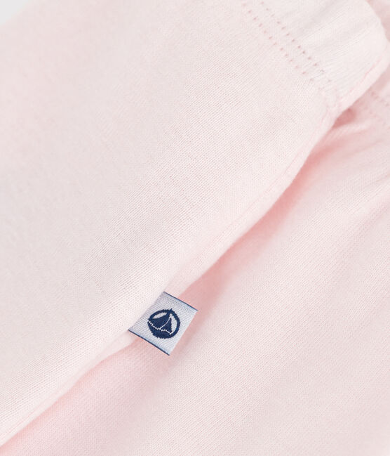 Pantalon à pied naissance en coton uni rose FLEUR